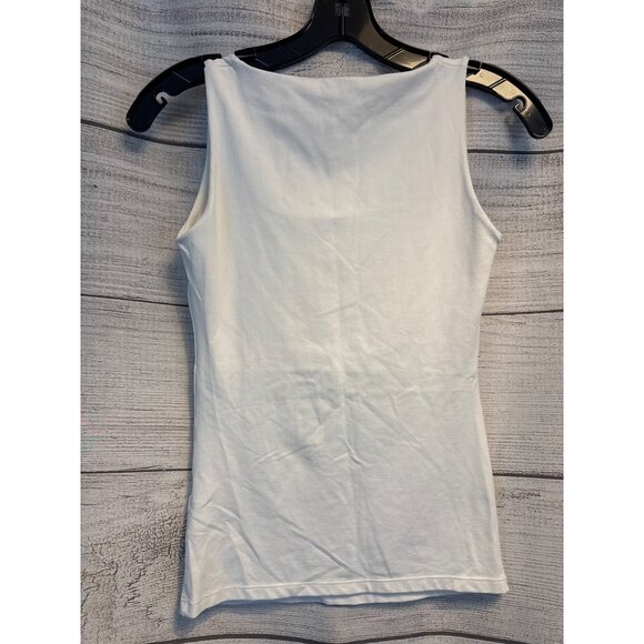 Zara Basics White Cotton Sleeveless Tank Top Size S - Picture 3 of 3